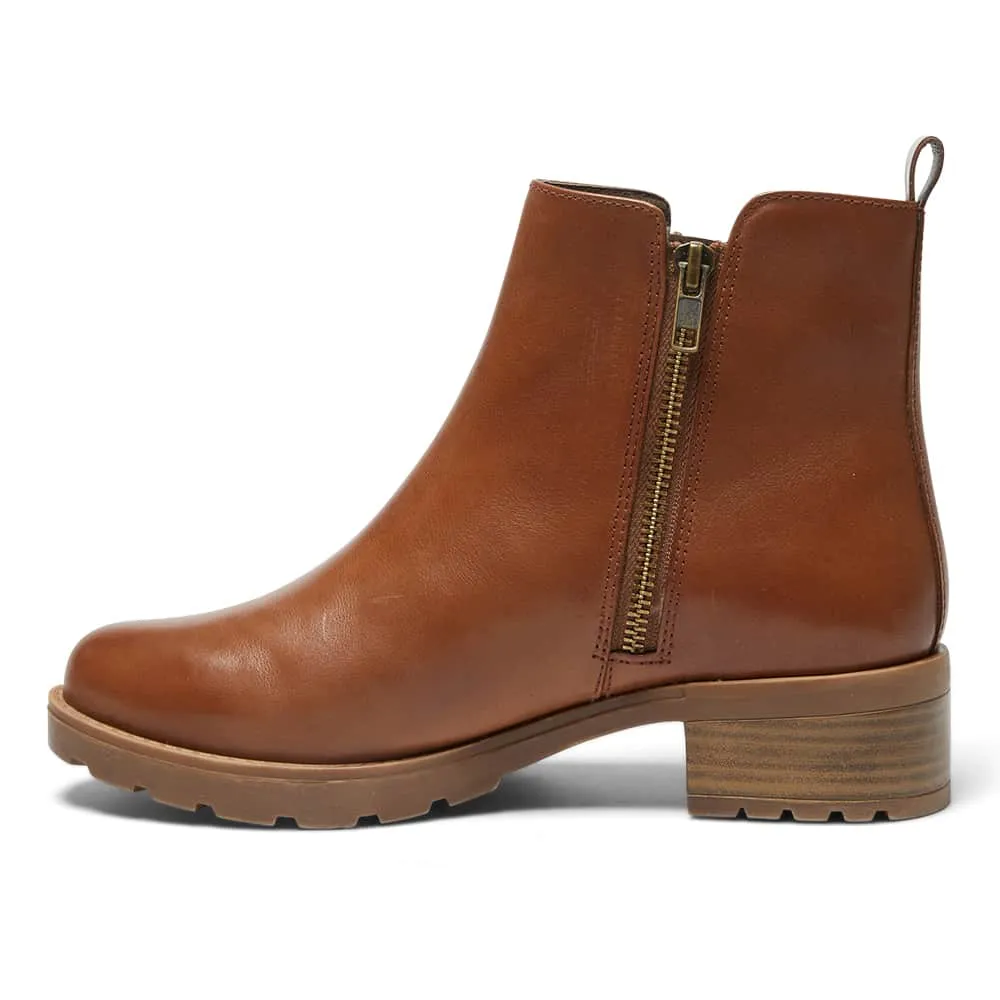 Indigo Boot in Mid Brown Leather