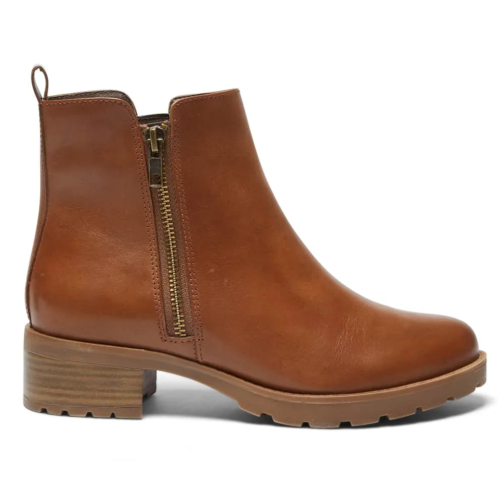 Indigo Boot in Mid Brown Leather