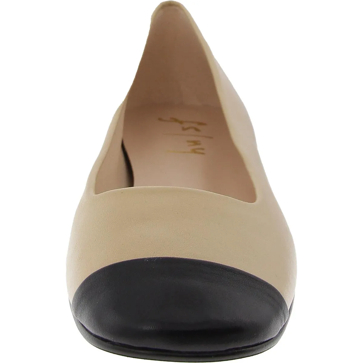 Insight Womens Toe Cap Leather Ballet Flats