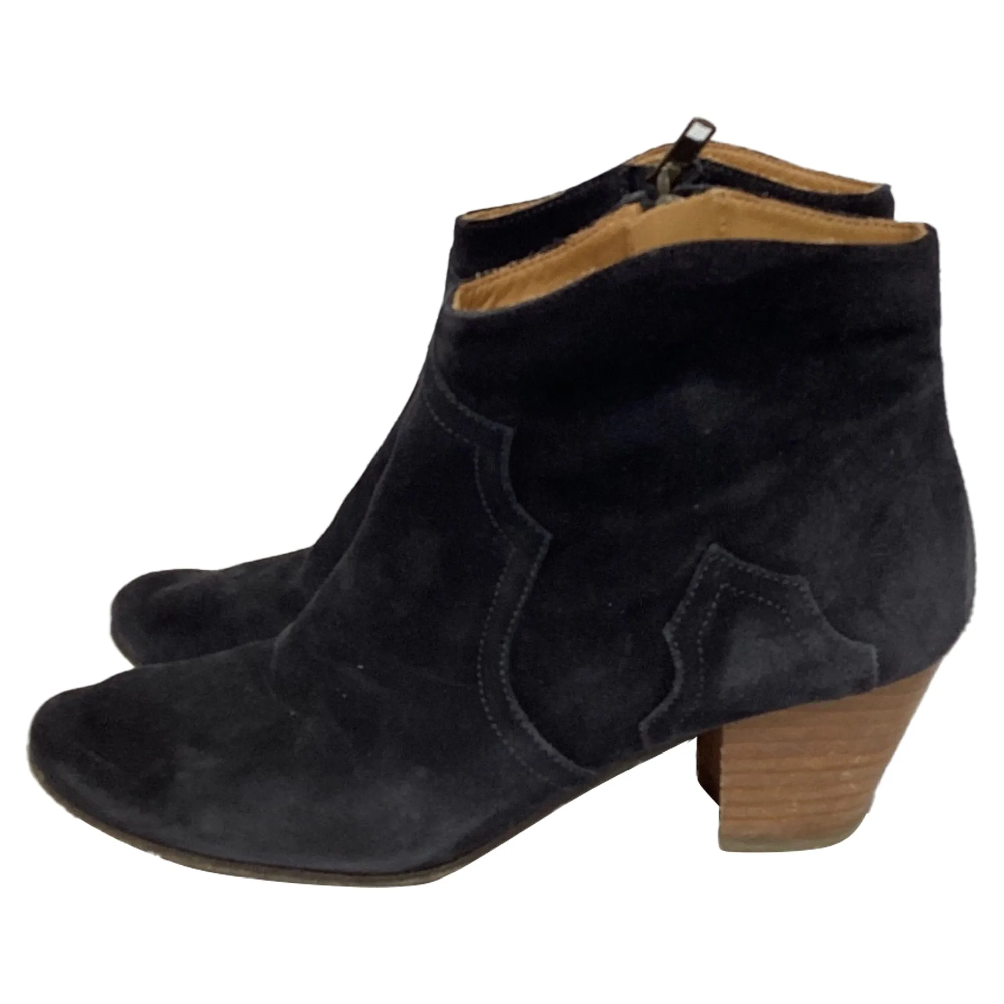 Isabel Marant Dicker Western Boots in Black Suede