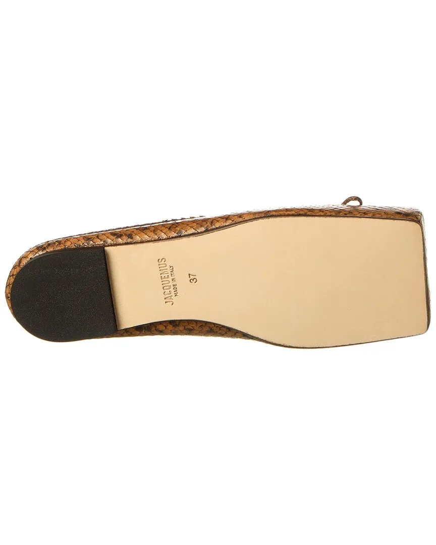 Jacquemus Snake-Embossed Leather Ballet Flat