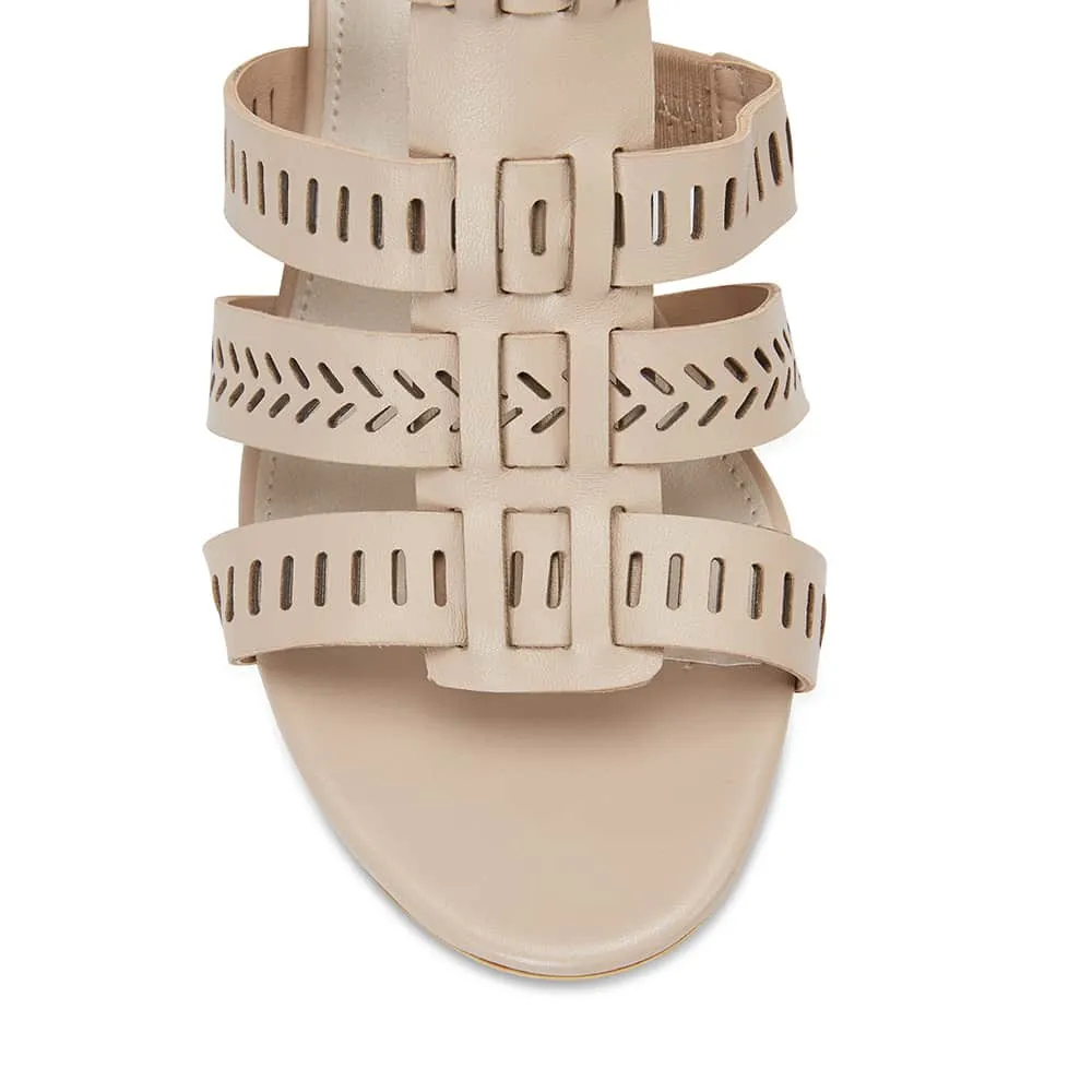 Jamaica Heel in Nude Leather