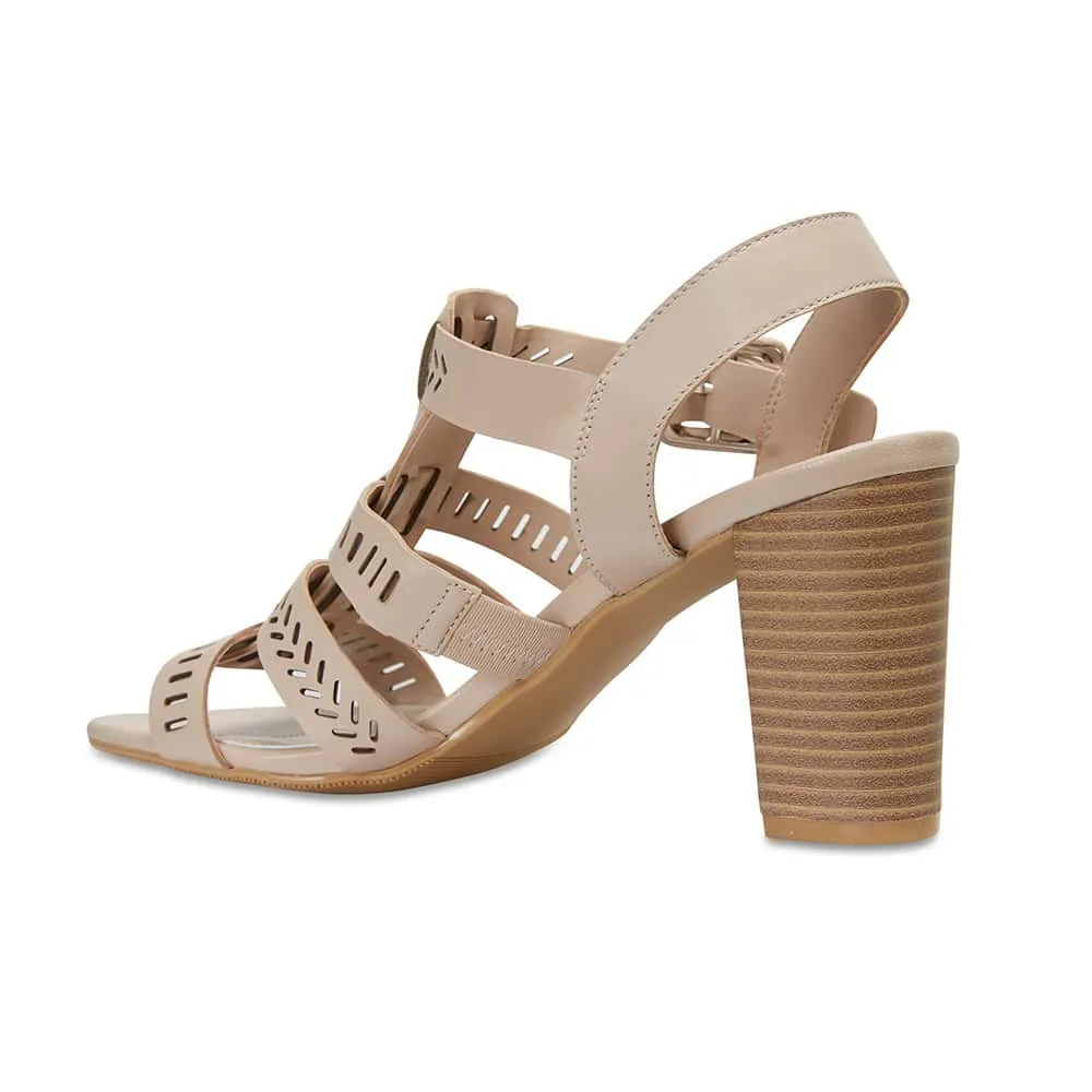 Jamaica Heel in Nude Leather