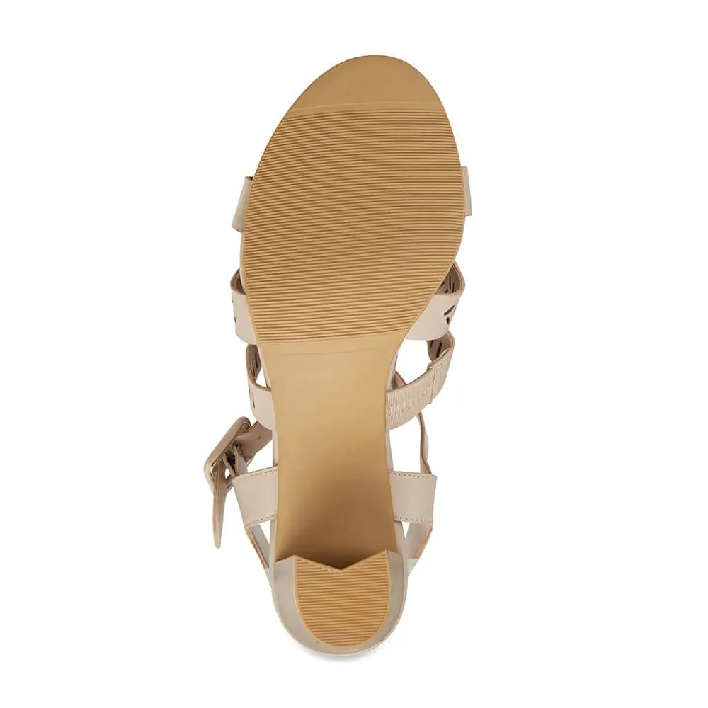 Jamaica Heel in Nude Leather