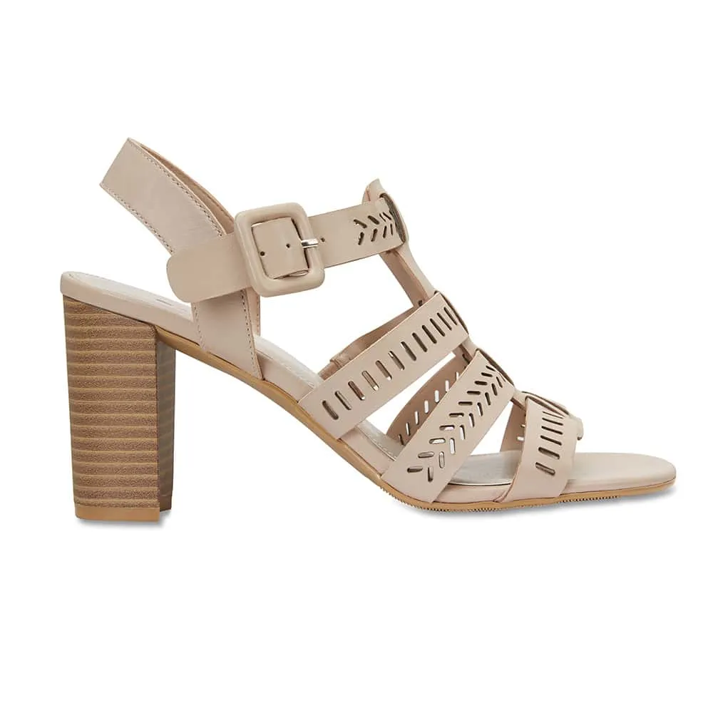 Jamaica Heel in Nude Leather