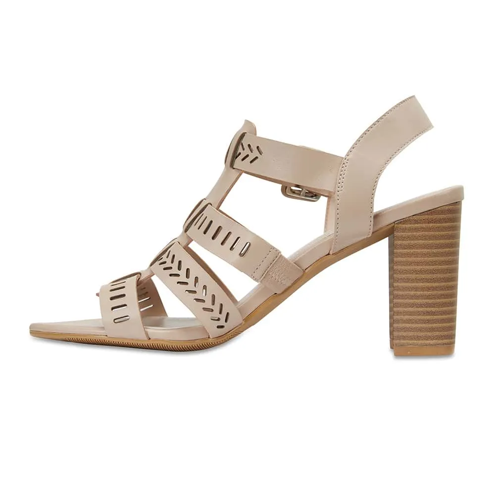 Jamaica Heel in Nude Leather