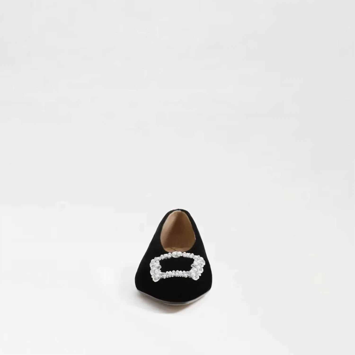 Janina Luster Pointed Toe Flat In Black Velvet