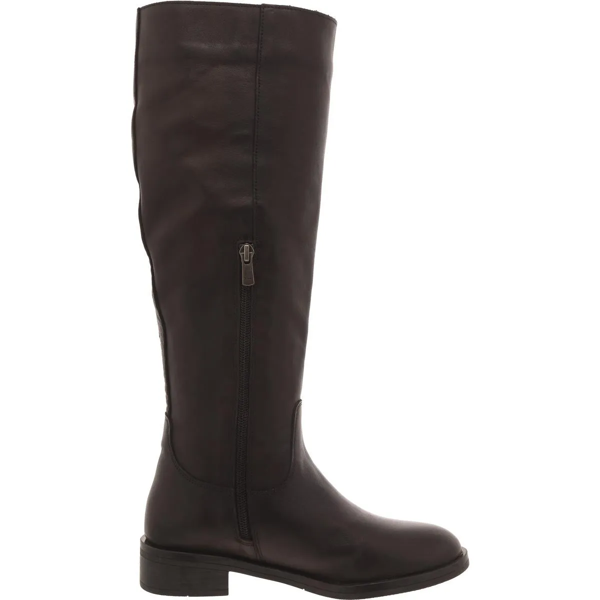 Jaymes Womens Leather Block Heel Knee-High Boots