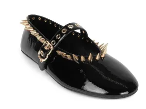 Jeffrey Campbell: Dancer Spike in Black Crinkle Patent & Gold