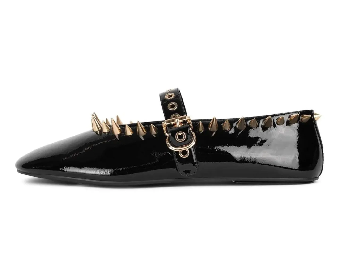 Jeffrey Campbell: Dancer Spike in Black Crinkle Patent & Gold