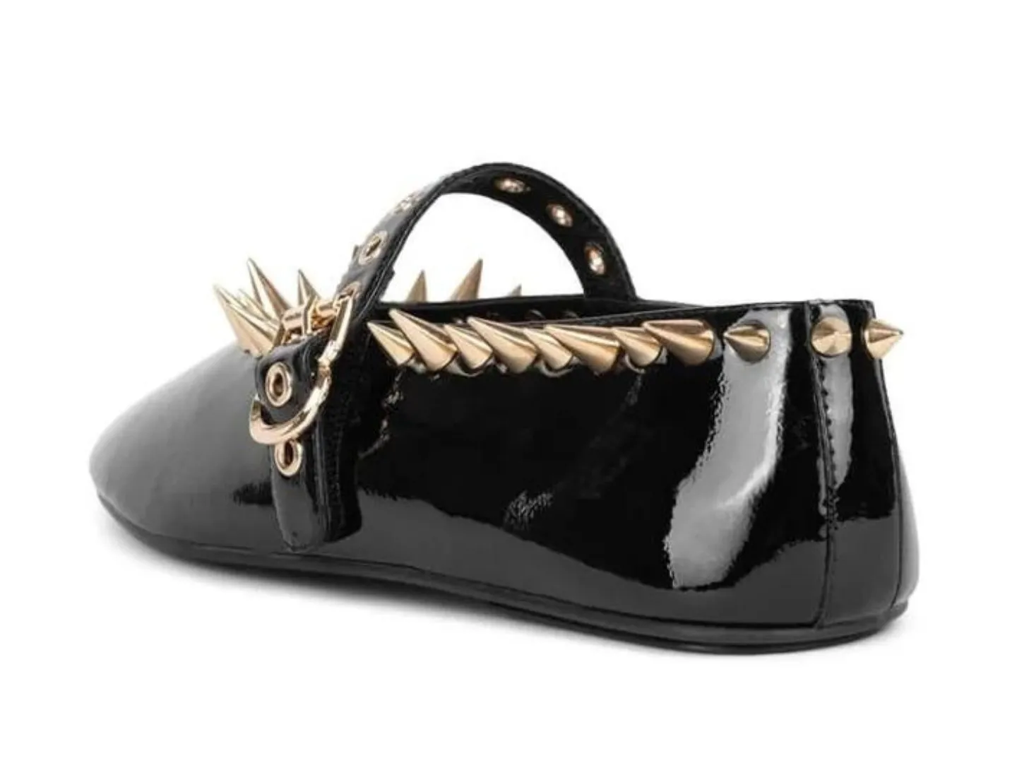 Jeffrey Campbell: Dancer Spike in Black Crinkle Patent & Gold