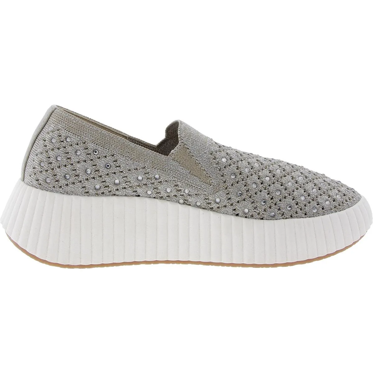 Jimmie Womens Embellished Knit Slip-On Sneakers