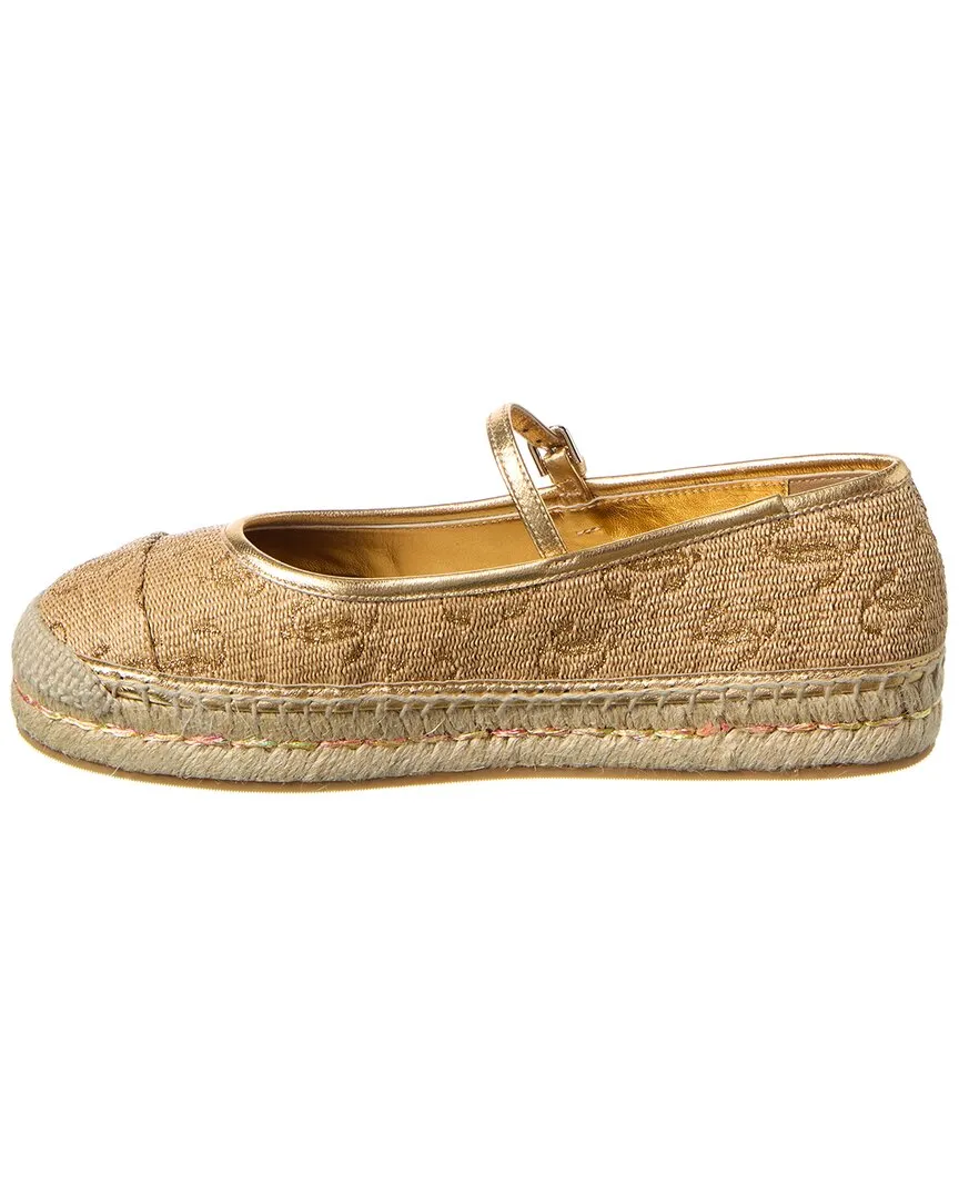 Jimmy Choo Aciel Raffia & Leather Espadrille