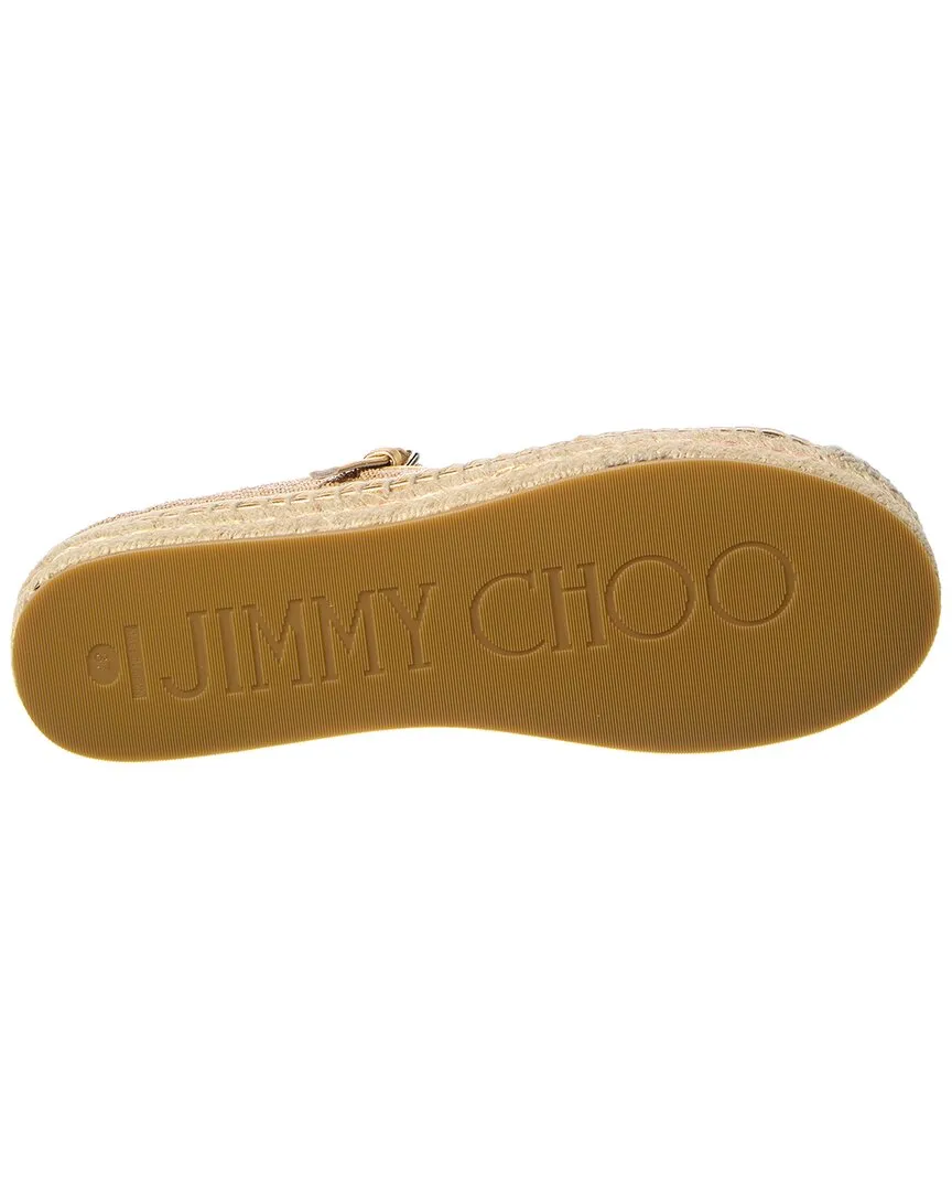 Jimmy Choo Aciel Raffia & Leather Espadrille