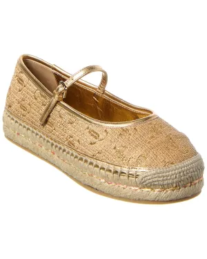 Jimmy Choo Aciel Raffia & Leather Espadrille
