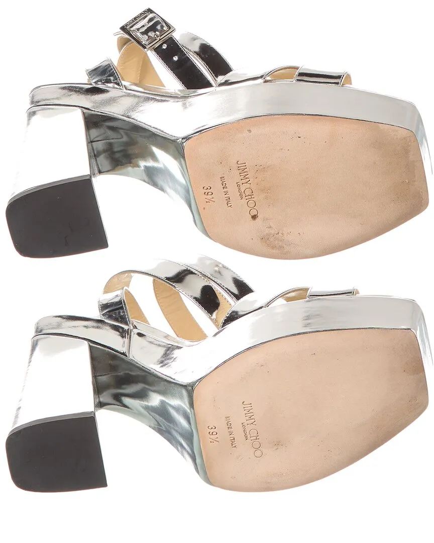 Jimmy Choo Gaia 100 Leather Platform Sandal (Authentic Pre-Loved)