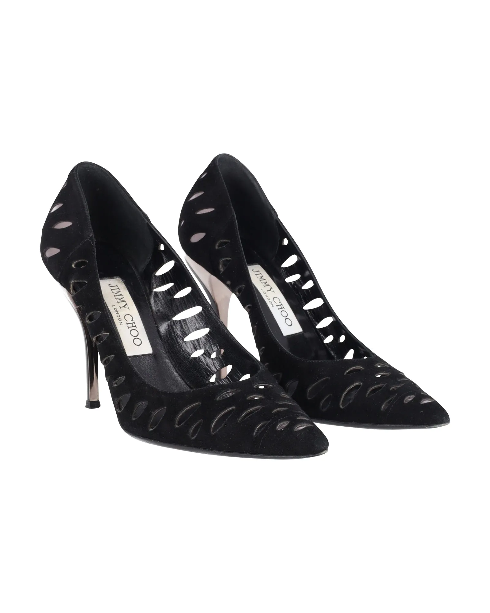 Jimmy Choo Lasercut Romy Pumps Black Suede