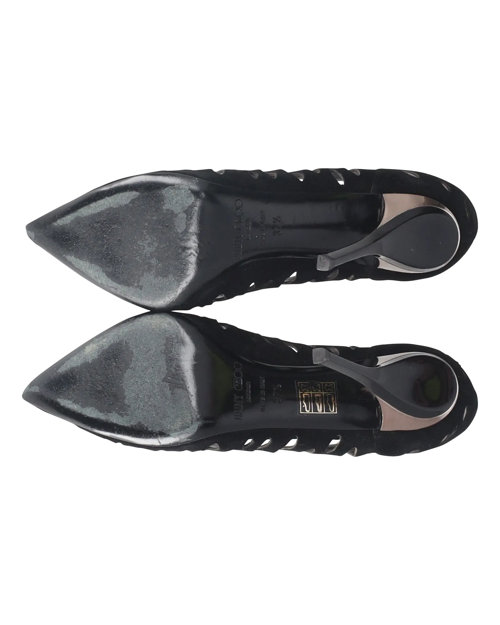 Jimmy Choo Lasercut Romy Pumps Black Suede