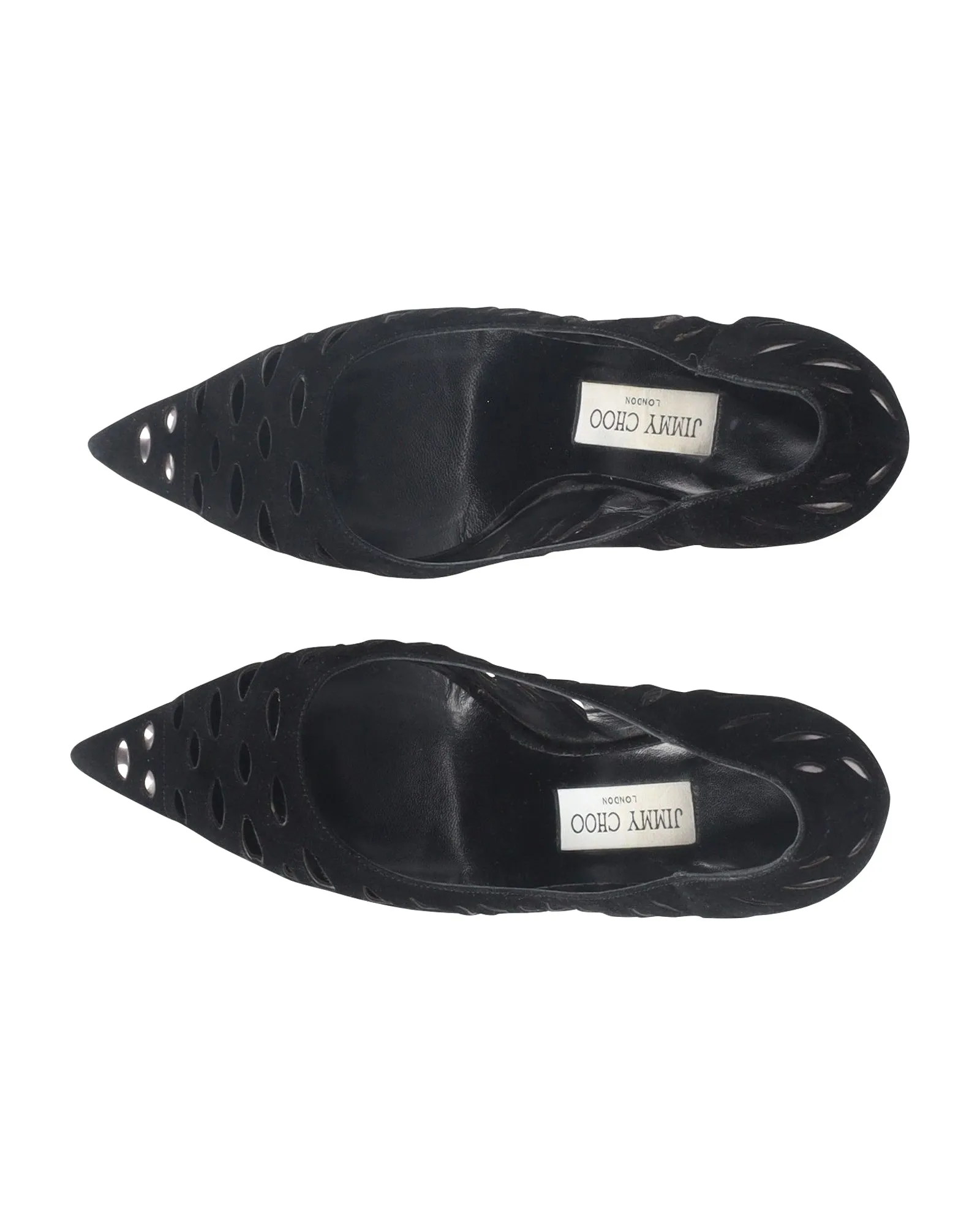 Jimmy Choo Lasercut Romy Pumps Black Suede
