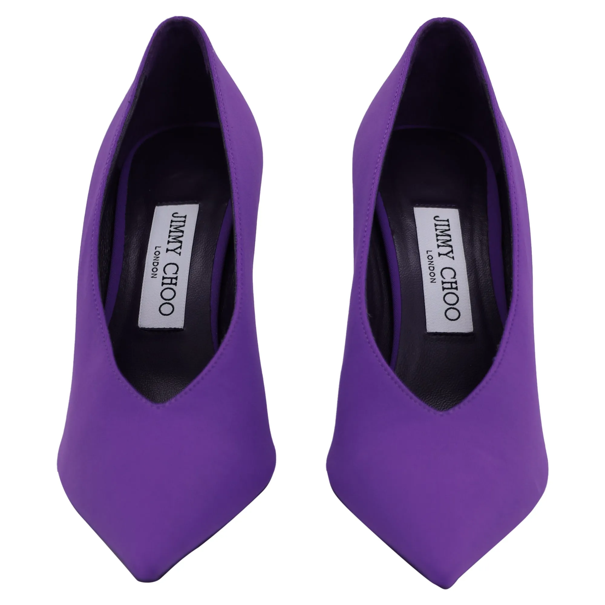 Jimmy Choo Maryanne 100 Pointed Pumps in Violet Satin