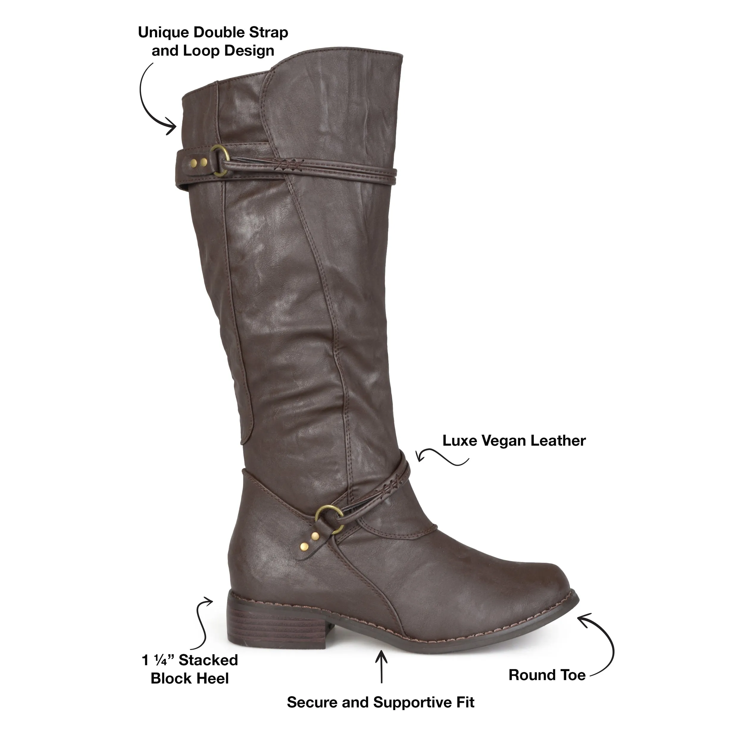 Journee Collection Women's Extra Wide Calf Harley Boot