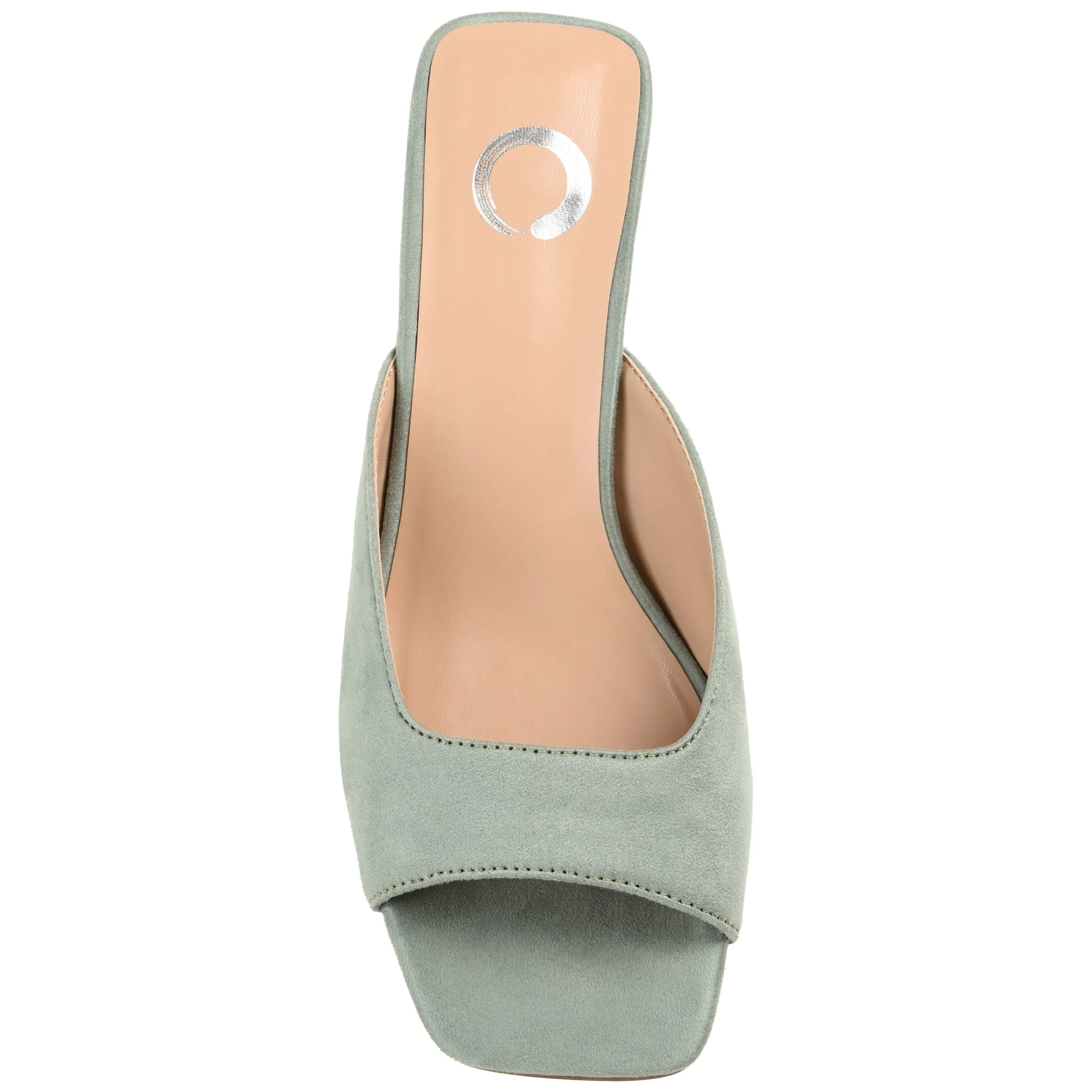Journee Collection Womens Medium and Wide Width Larna Slip On Kitten Heel Open Toe Pumps