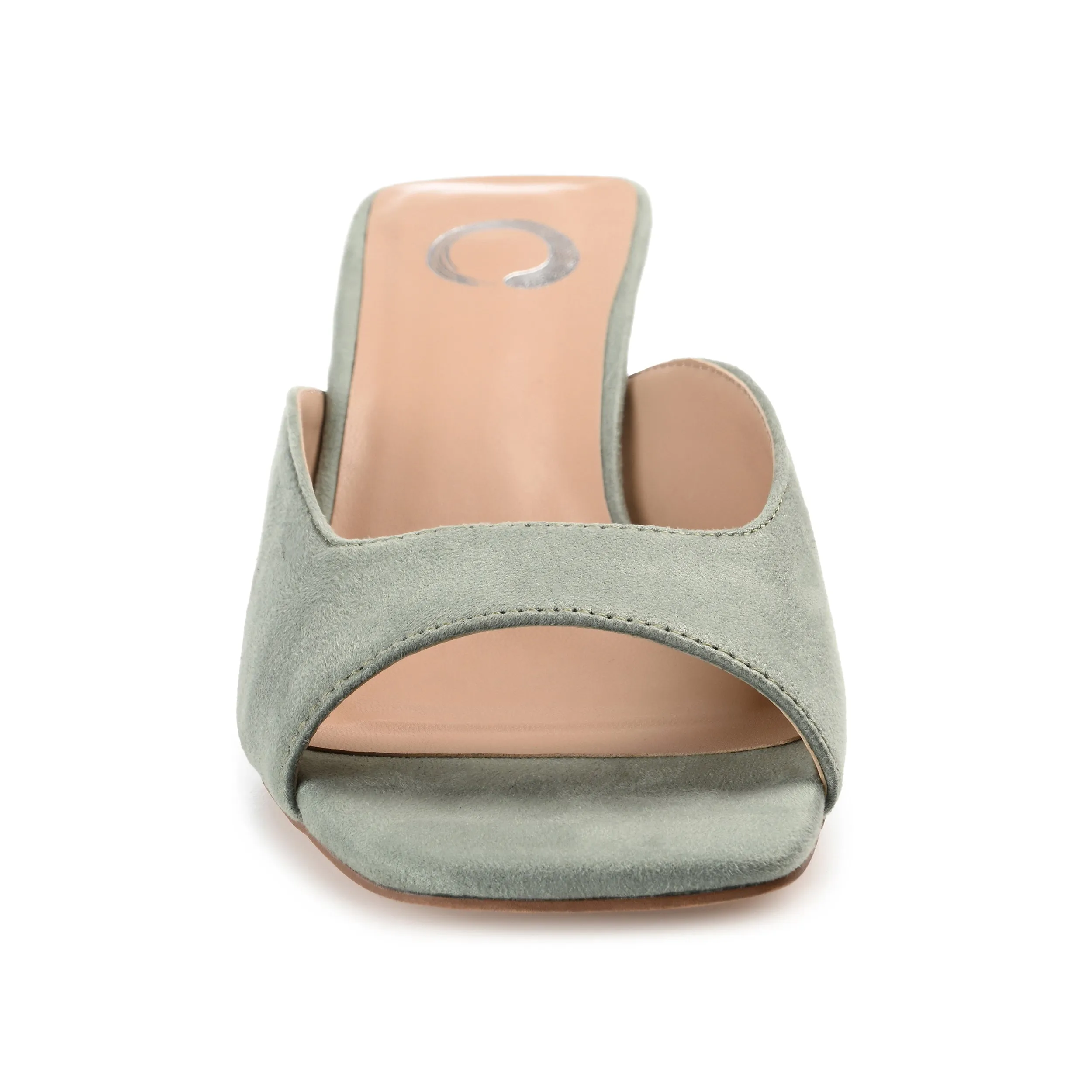 Journee Collection Womens Medium and Wide Width Larna Slip On Kitten Heel Open Toe Pumps