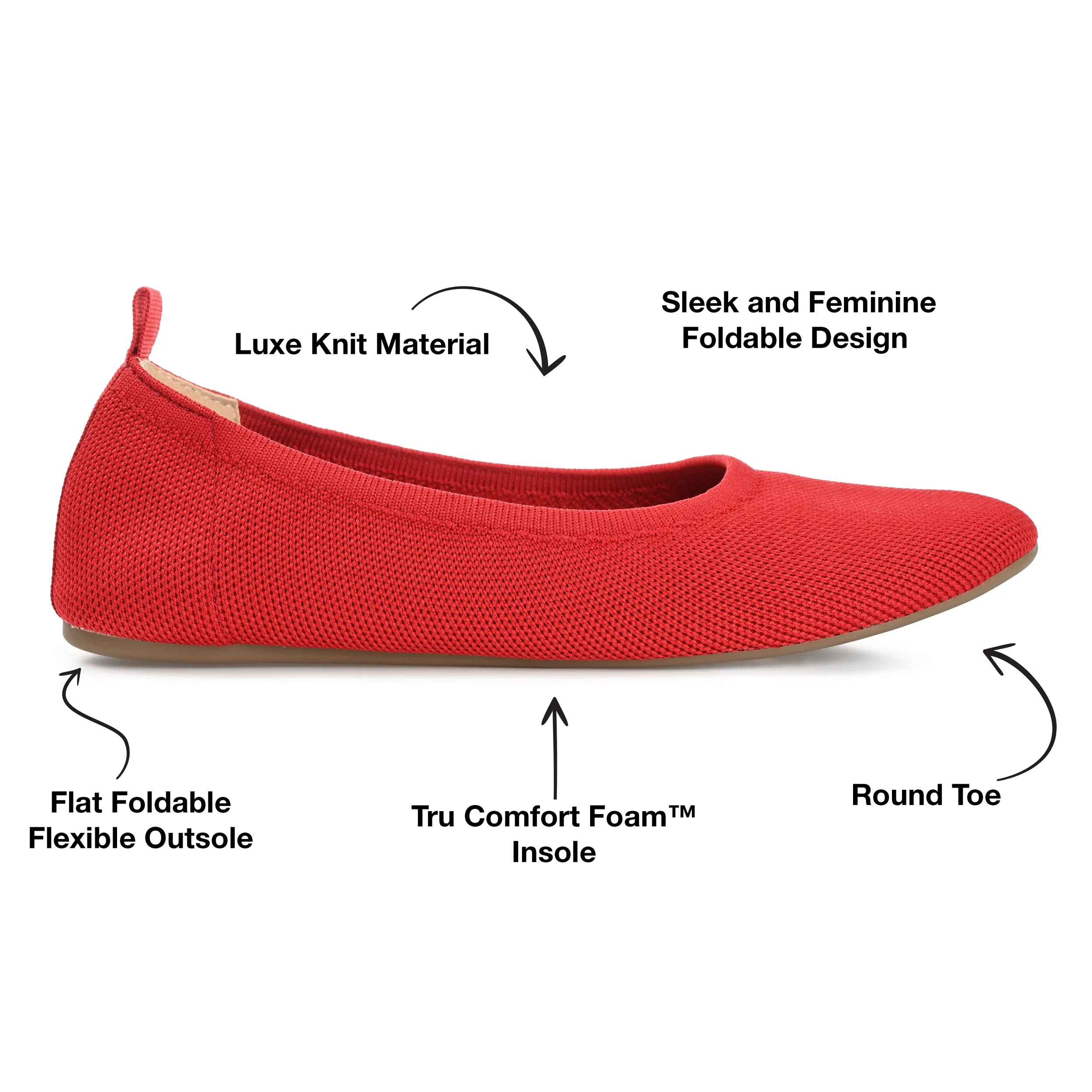 Journee Collection Women's Tru Comfort Foam Jersie Foldable Flat