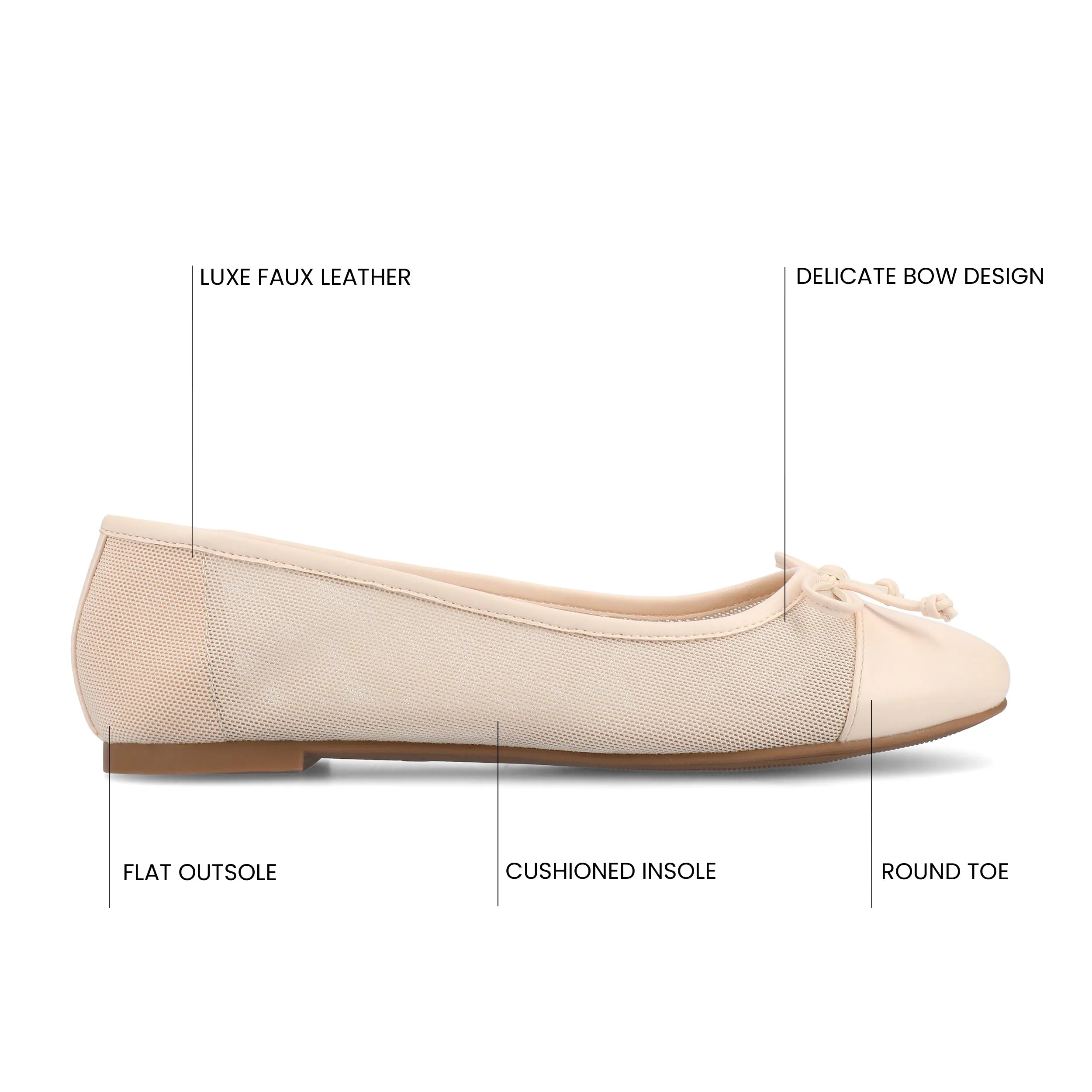 Journee Women's Kaiah Ballet Medium and Wide Width Dress Flats
