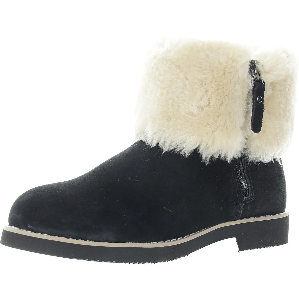 Kalliees Womens Faux Fur Lined Faux Fur Shearling Boots