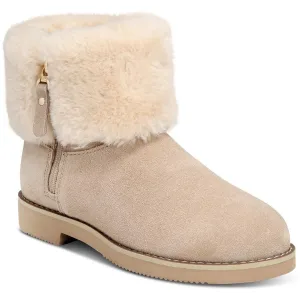 Kalliees Womens Faux Fur Lined Faux Fur Shearling Boots