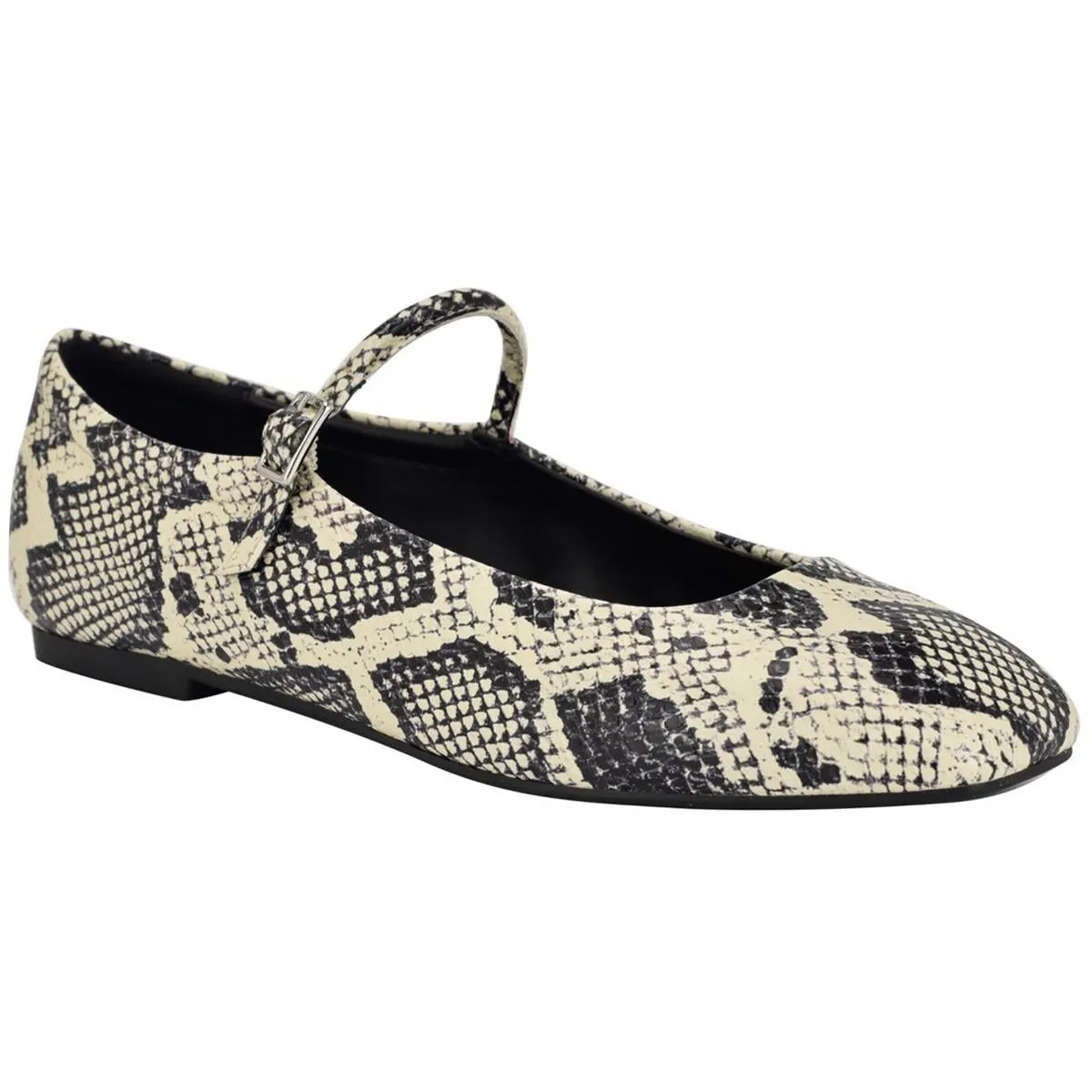KCEMERY2 Womens Snake Print Manmade Mary Janes