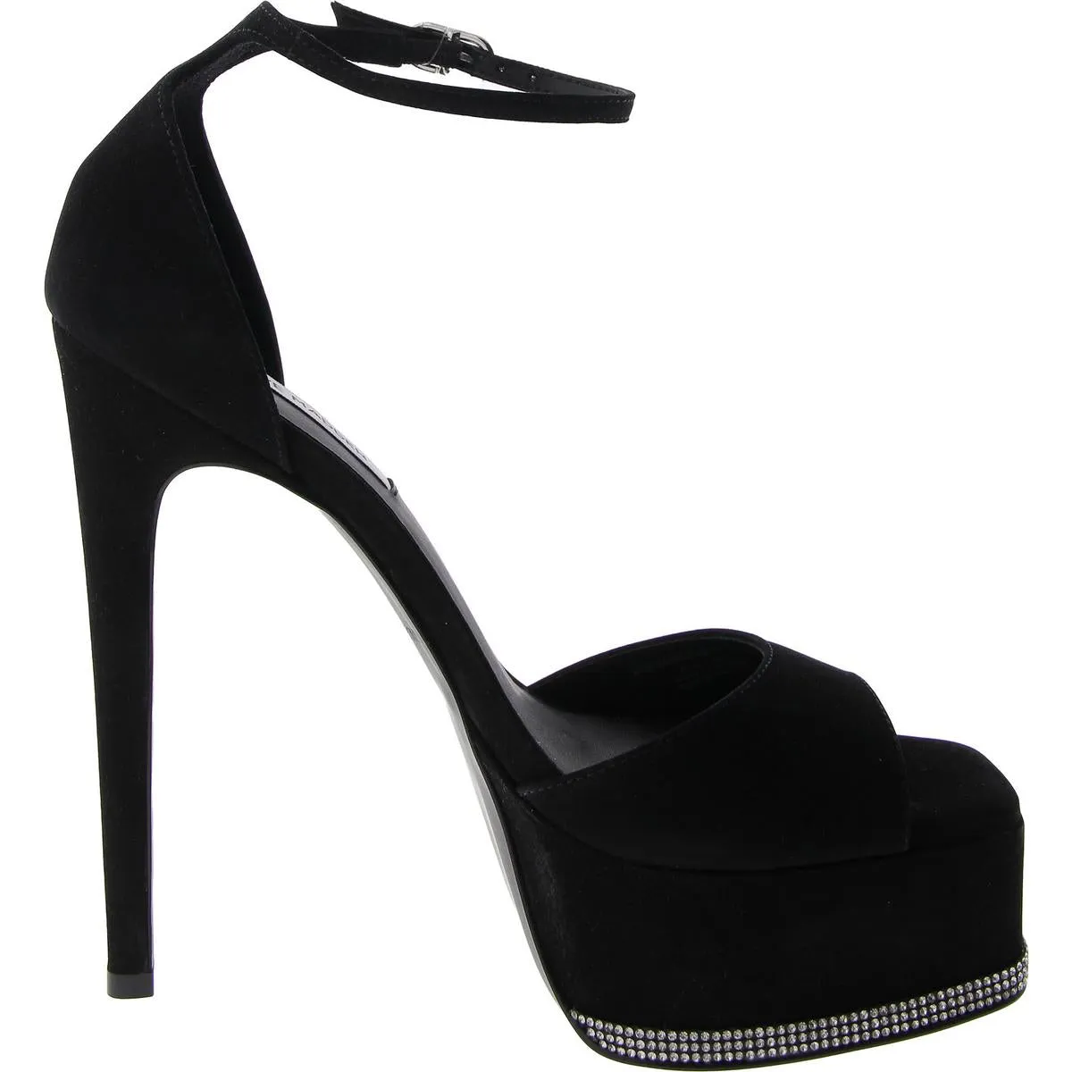 Keeva Womens Leather Ankle Strap Platform Heels