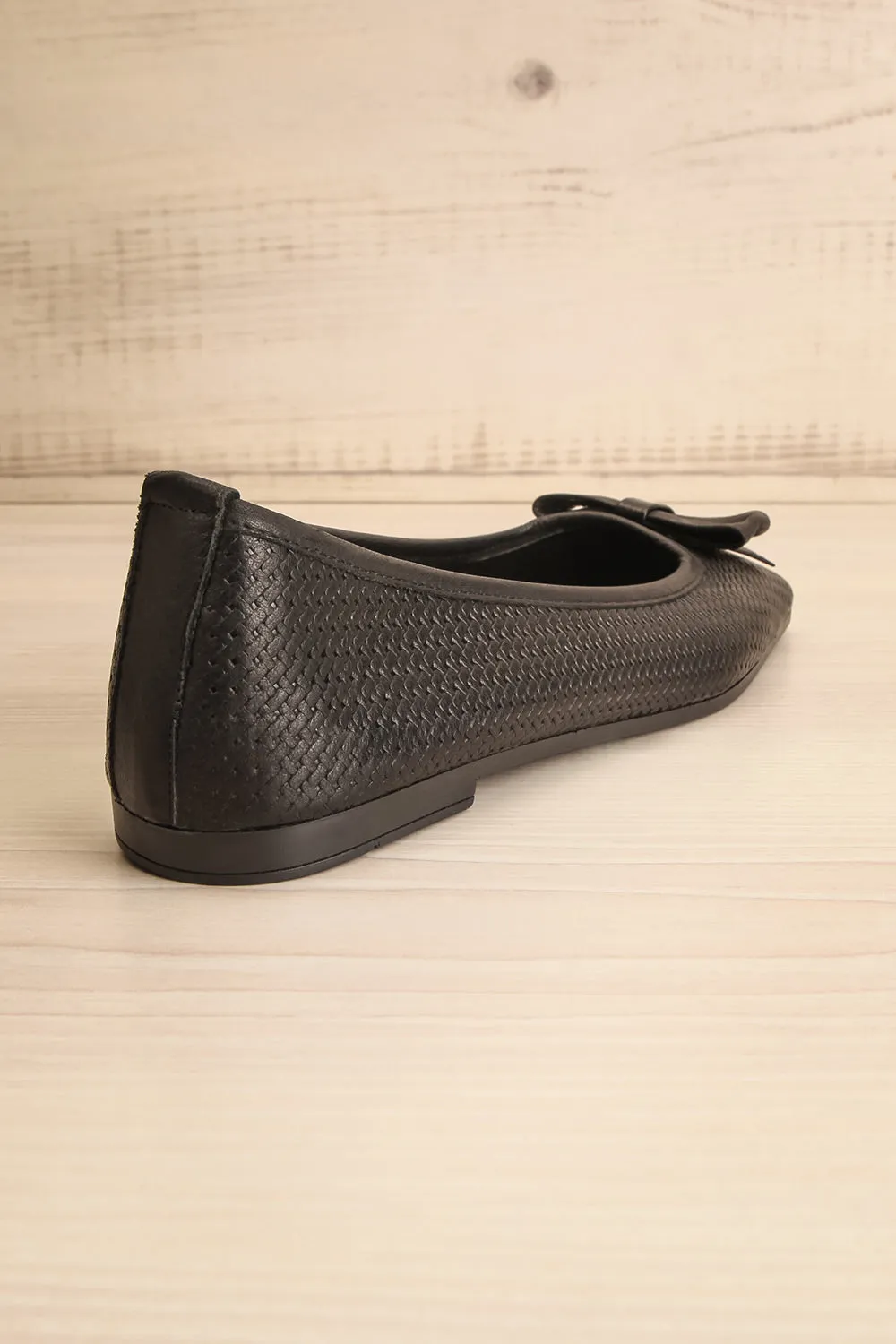 Kelowna Black | Woven Leather Ballerina Flats