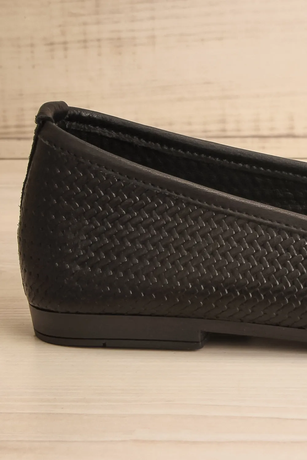 Kelowna Black | Woven Leather Ballerina Flats