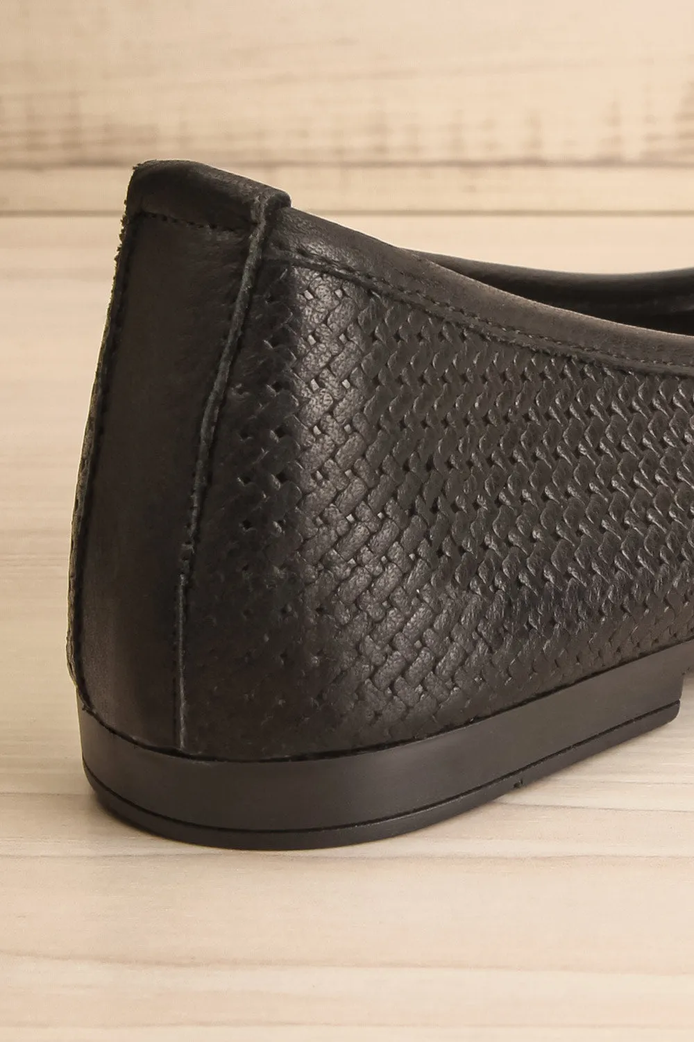 Kelowna Black | Woven Leather Ballerina Flats