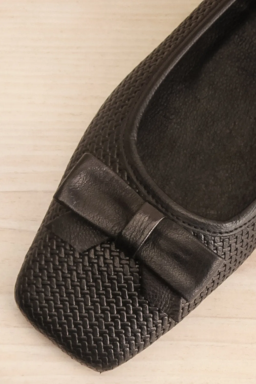 Kelowna Black | Woven Leather Ballerina Flats