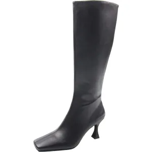 Kensington Womens Solid Leather Knee-High Boots