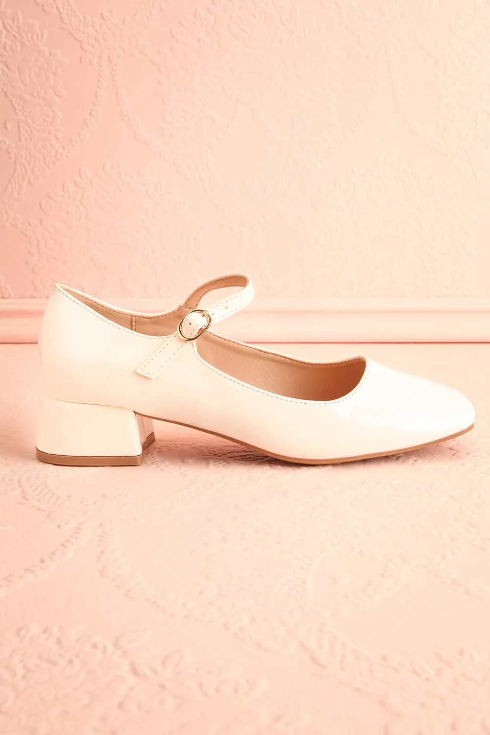 Kerati Ivory | Square Toe Mary Jane Heels