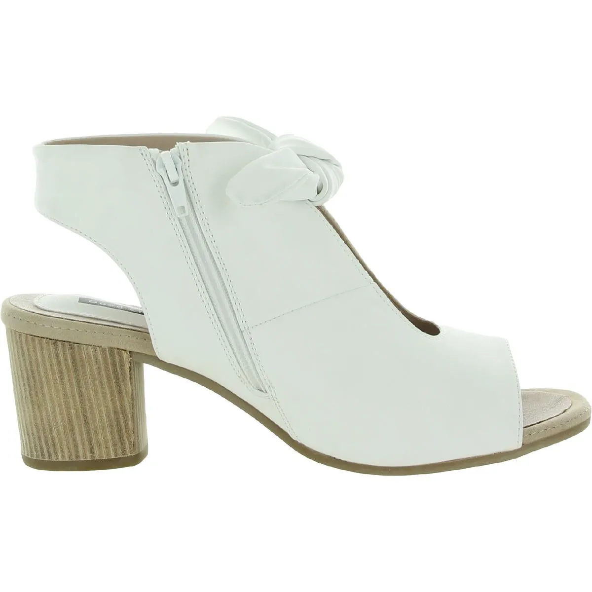 Kimora Womens Faux Leather Bow Peep-Toe Heels