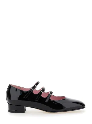 Kina' Black Mary Janes With Straps And Block Heel