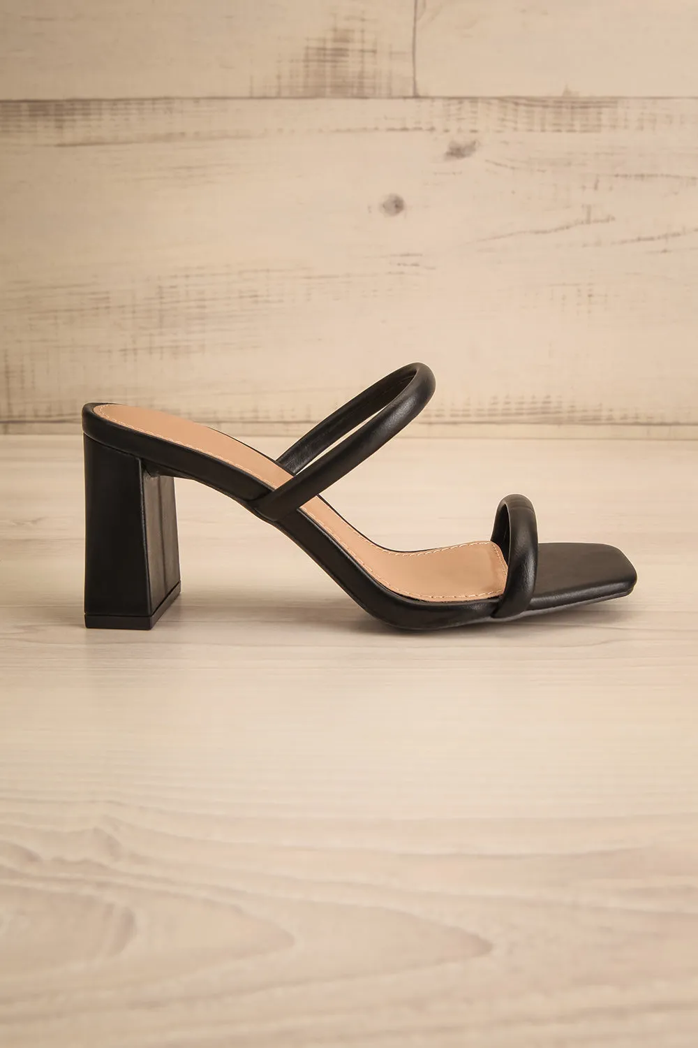 Kinsley Black | Strappy Heeled Sandals