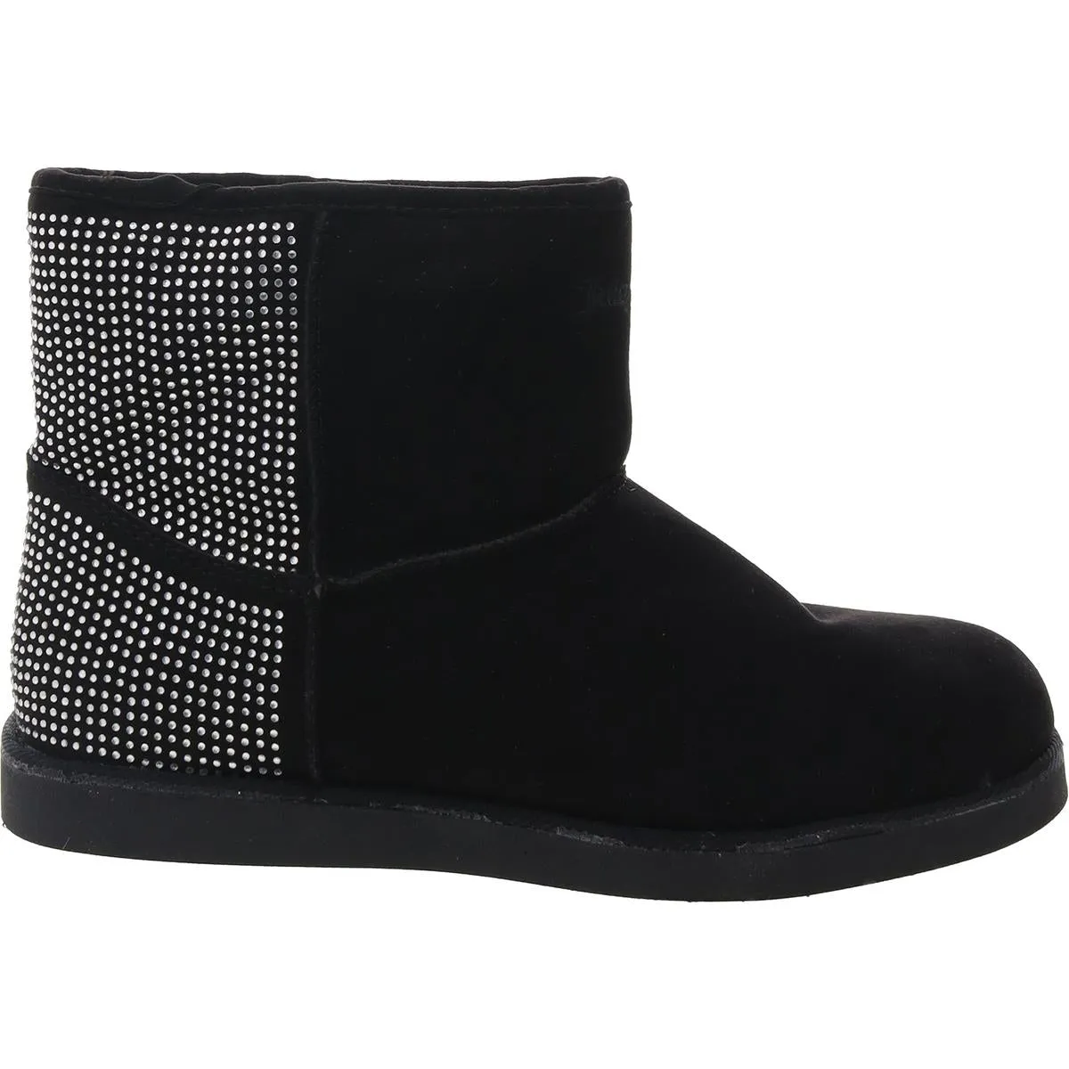 Kitten Womens Rhinestone Faux Fur Ankle Boots