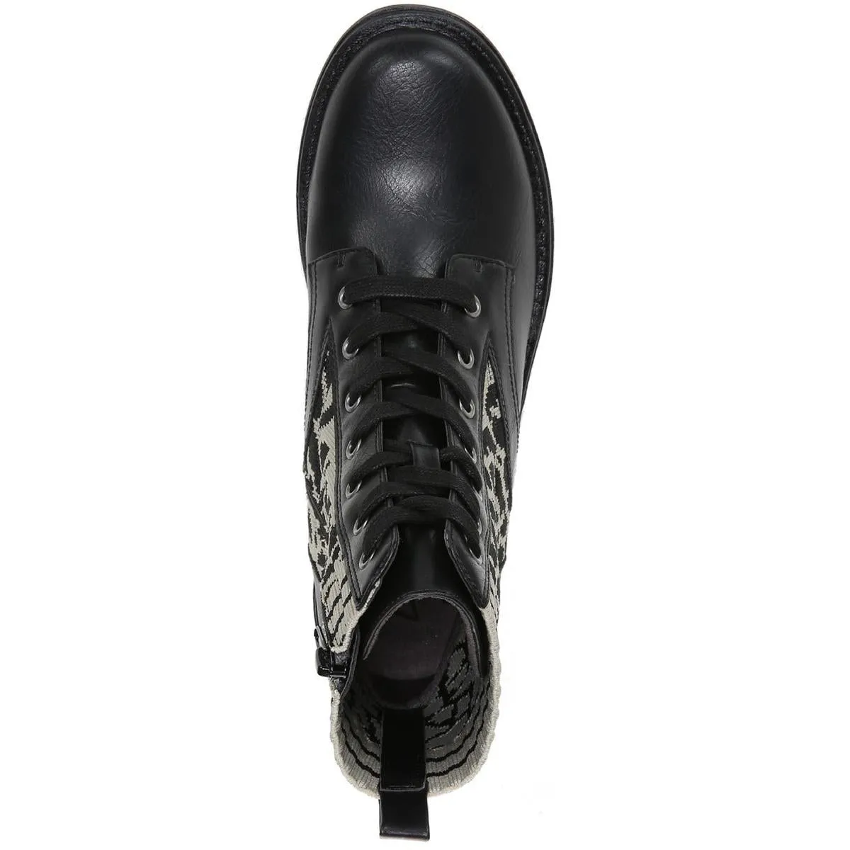 Knockout Womens Zipper Knit Combat & Lace-up Boots