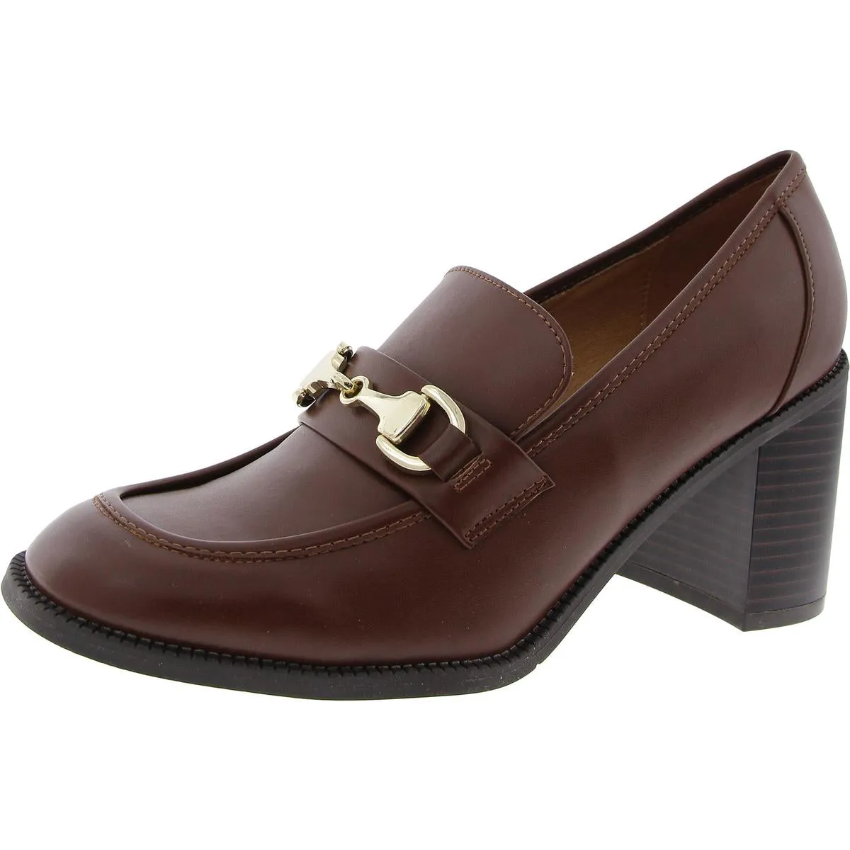 Koolo 3 Womens Faux Leather Embellished Loafer Heels