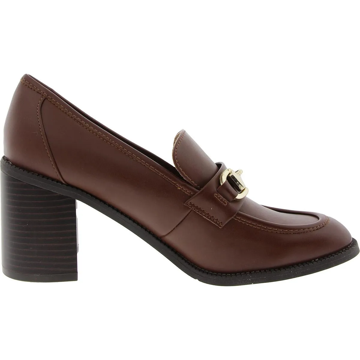 Koolo 3 Womens Faux Leather Embellished Loafer Heels
