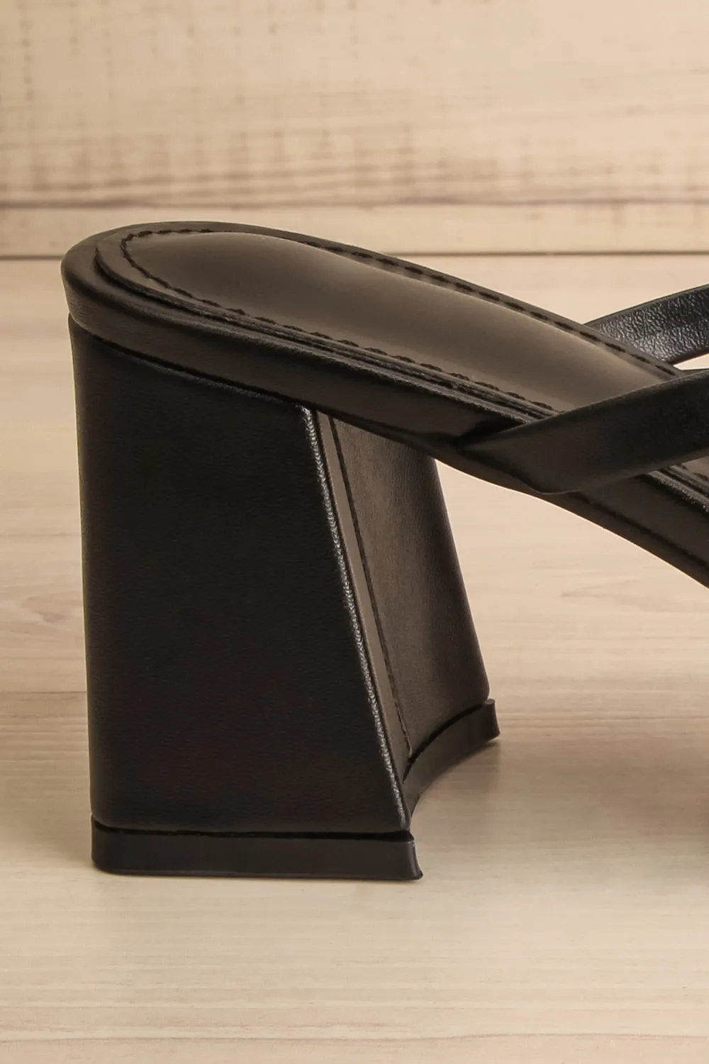 Kyle | Strappy Black Mid Heel Sandals