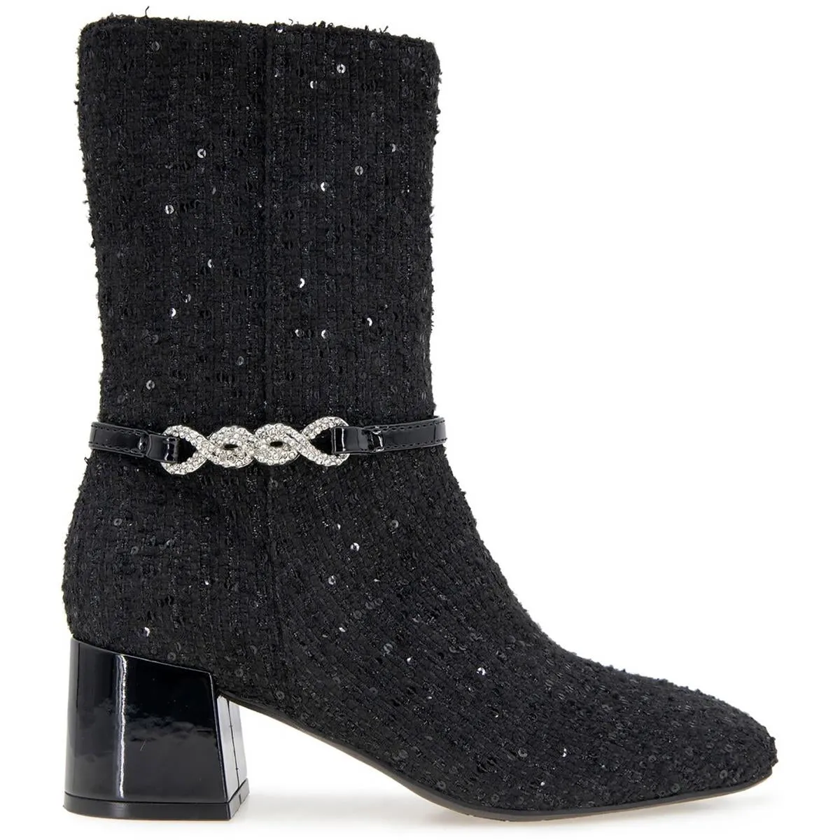 Lacey Jewel Bootie Womens Zipper Textured Mid-Calf Boots