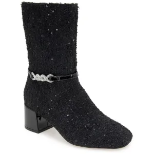 Lacey Jewel Bootie Womens Zipper Textured Mid-Calf Boots