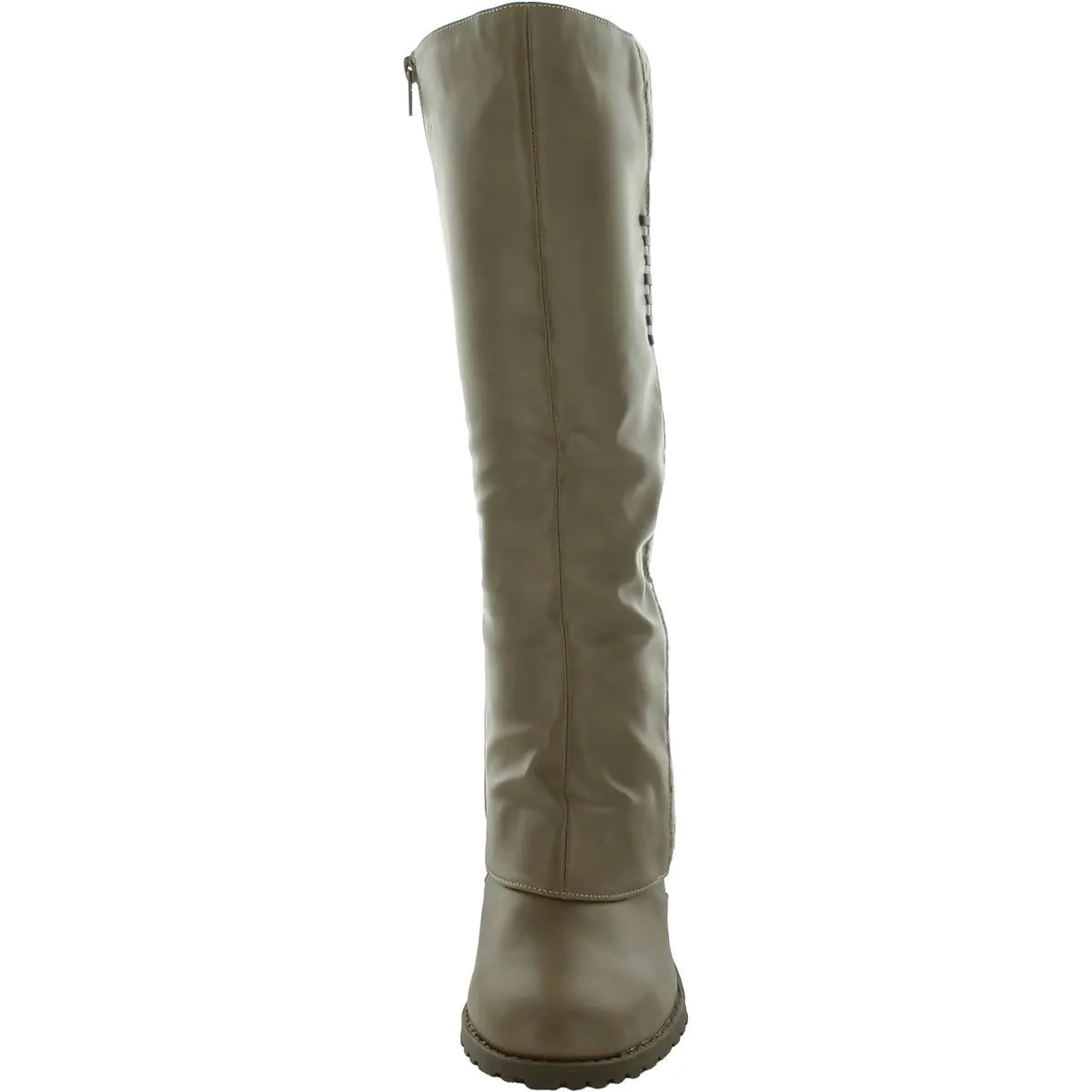 Lacy Lottie Womens Faux Leather Round Toe Knee-High Boots